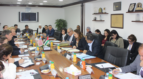 Jordanian-US FTA Joint Committee meeting convenes at the Ministry of Industry and Trade on Thursday (Photo courtesy of Industry and Trade Ministry)
